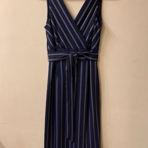 Antonio Melani Sleeveless Navy/White Striped Dress